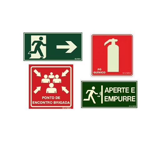 Placas de sinalização de emergência